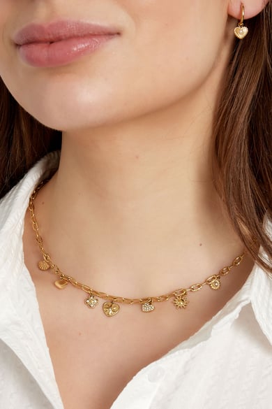 Charm-Halskette im täglichen Stil – Goldfarbe - Goldfarbefarbe h5 Bild3